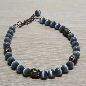 Hand Crafted Fashion Jewelry Blue Glass Beaded Bracelet #24